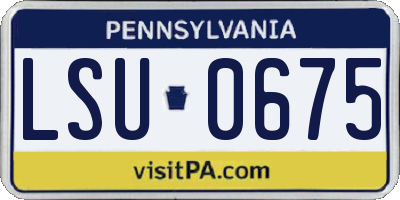 PA license plate LSU0675