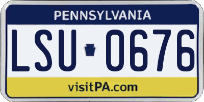 PA license plate LSU0676