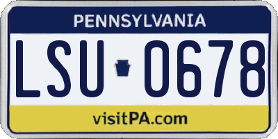 PA license plate LSU0678