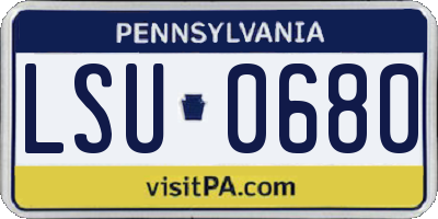 PA license plate LSU0680