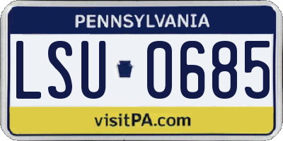 PA license plate LSU0685