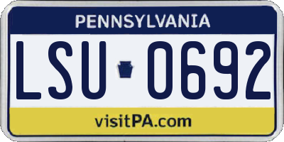 PA license plate LSU0692