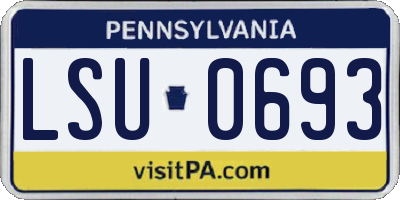 PA license plate LSU0693