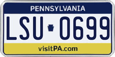 PA license plate LSU0699