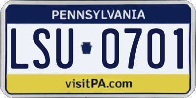 PA license plate LSU0701