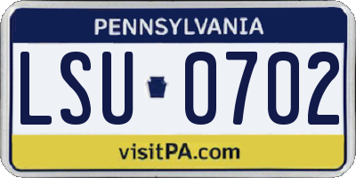 PA license plate LSU0702