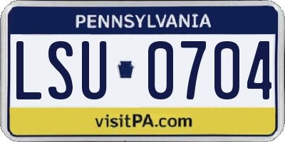 PA license plate LSU0704