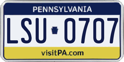 PA license plate LSU0707