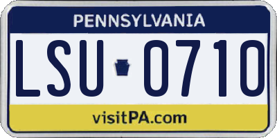 PA license plate LSU0710