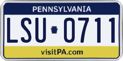 PA license plate LSU0711