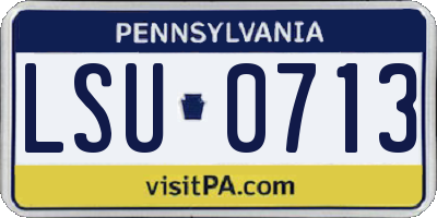 PA license plate LSU0713