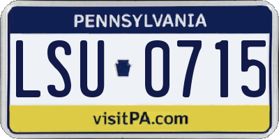 PA license plate LSU0715