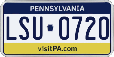PA license plate LSU0720