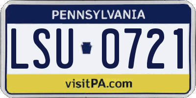 PA license plate LSU0721