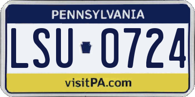 PA license plate LSU0724