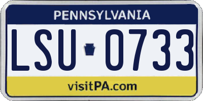 PA license plate LSU0733