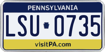 PA license plate LSU0735