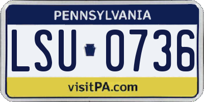 PA license plate LSU0736