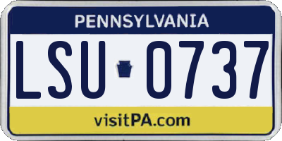 PA license plate LSU0737
