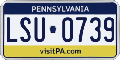 PA license plate LSU0739
