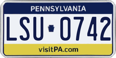 PA license plate LSU0742