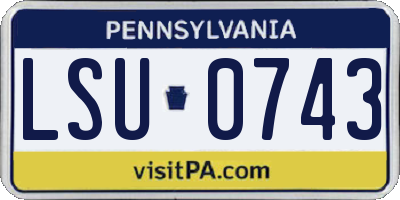 PA license plate LSU0743