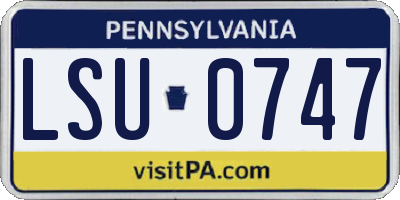 PA license plate LSU0747