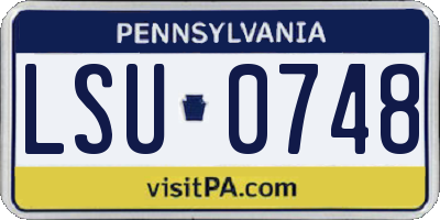 PA license plate LSU0748