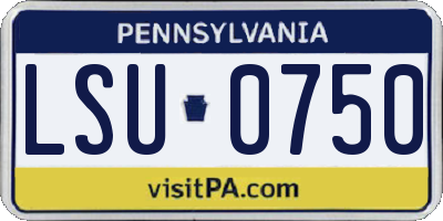 PA license plate LSU0750