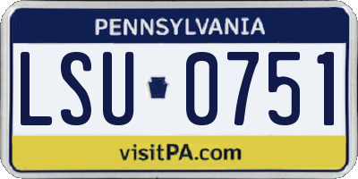 PA license plate LSU0751