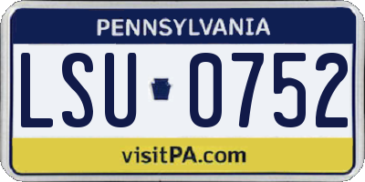 PA license plate LSU0752
