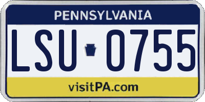 PA license plate LSU0755