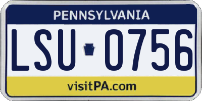 PA license plate LSU0756