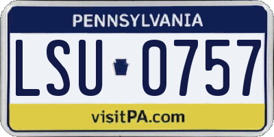 PA license plate LSU0757