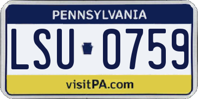 PA license plate LSU0759