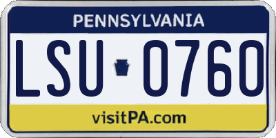 PA license plate LSU0760