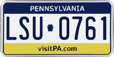 PA license plate LSU0761