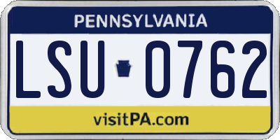 PA license plate LSU0762