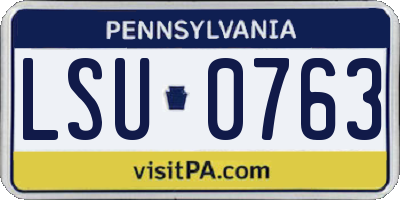 PA license plate LSU0763