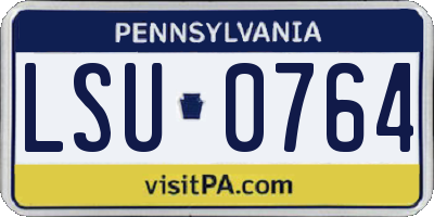 PA license plate LSU0764
