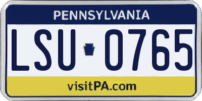 PA license plate LSU0765