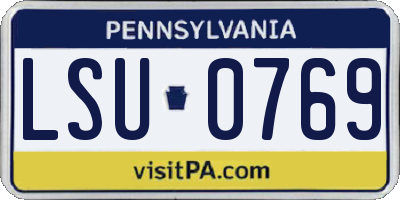 PA license plate LSU0769