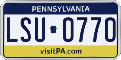PA license plate LSU0770