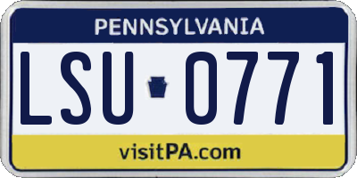 PA license plate LSU0771