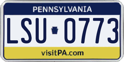 PA license plate LSU0773
