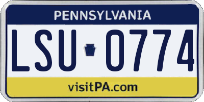 PA license plate LSU0774