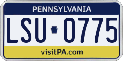 PA license plate LSU0775