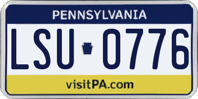 PA license plate LSU0776