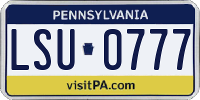 PA license plate LSU0777