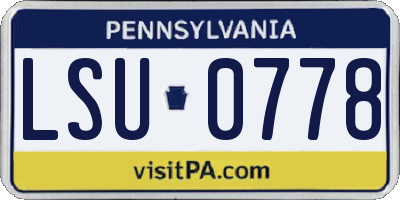 PA license plate LSU0778